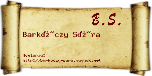 Barkóczy Sára névjegykártya