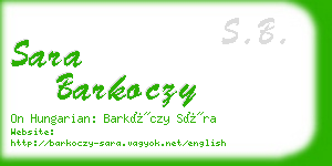 sara barkoczy business card